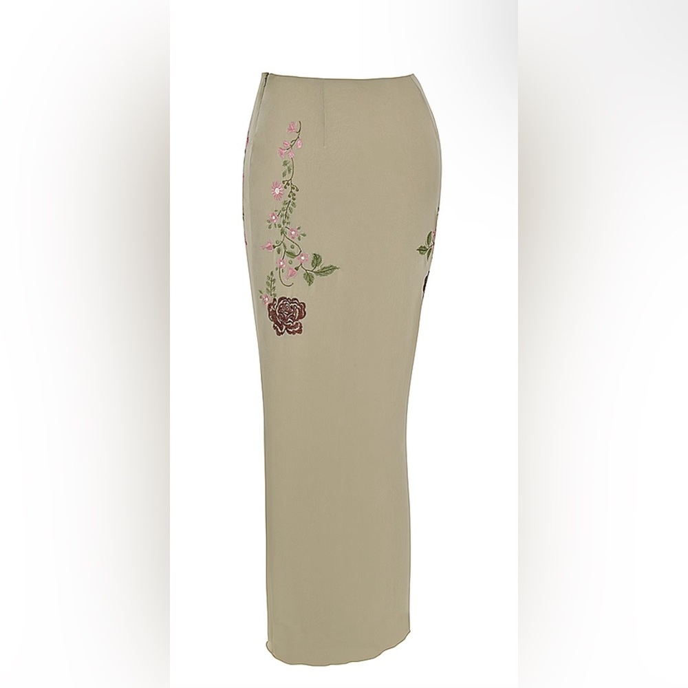 HOUSE OF CB LAILAH ARTICHOKE FLORAL MAXI SKIRT - Picture 9 of 13